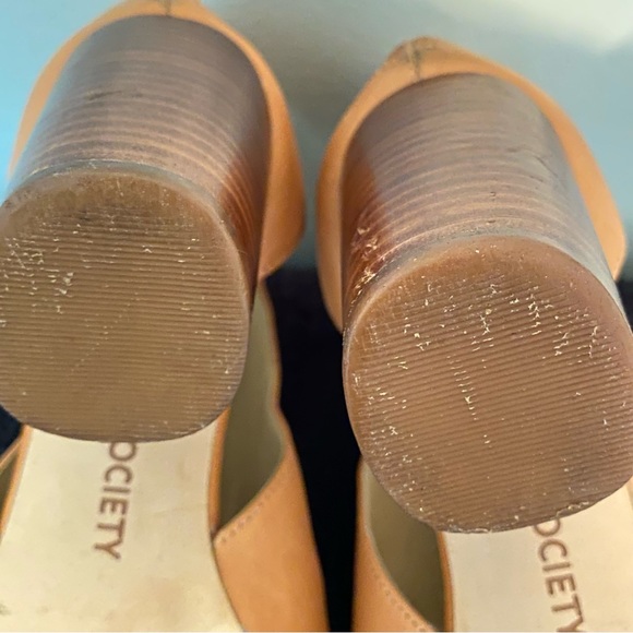 So-Sally Sole Society Tan Genuine Leather Open Toe Bootie Size 7.5 - Picture 7 of 14